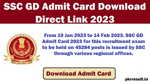 SSC GD Admit Card Download Direct Link